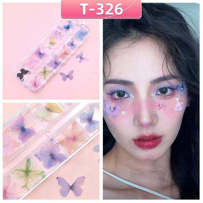 Gentle atmosphere butterfly creative eye makeup glitter nail art stage performance false eyelashes iridescent stickers